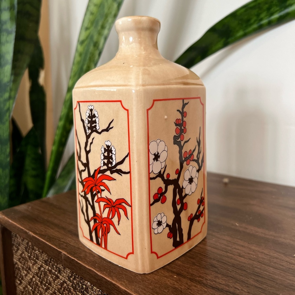 Rare Vintage Asian-Inspired Ceramic Bottle/Vase